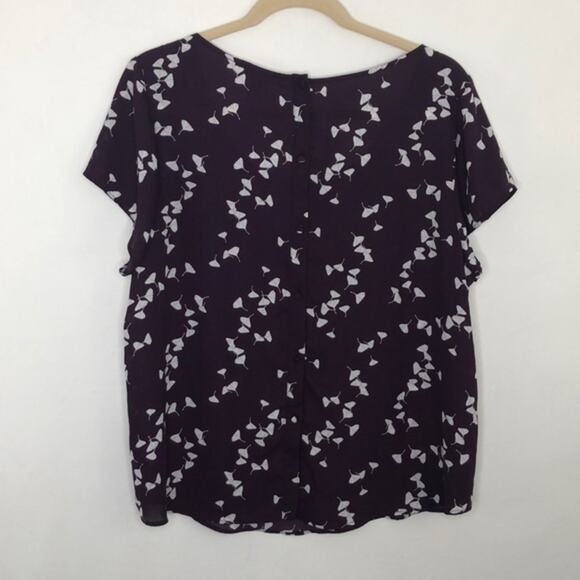 Torrid Purple Gingko Button Back Blouse Size 3X - Picture 4 of 12